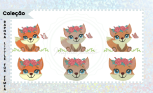 COLEÇÃO DE MATRIZES PARA BORDADO RAPOSAS LITTLE FOX FÊMEA