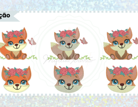 COLEÇÃO DE MATRIZES PARA BORDADO RAPOSAS LITTLE FOX FÊMEA