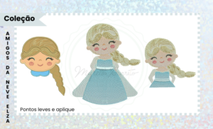 MATRIZES PARA BORDADO PONTOS LEVES E APLIQUE AMIGOS DA NEVE - ELZA