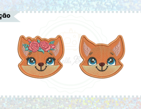 COLEÇÃO DE MATRIZES PARA BORDADO RAPOSA LITTLE FOX PRENDEDOR DE CHUPETAS