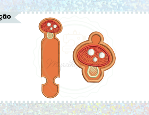 PROJETO PARA BORDADEIRA RAPOSAS LITTLE FOX CHAVEIRO E PINGENTE COGUMELO