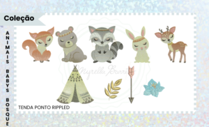COLEÇÃO DE MATRIZES PARA BORDADO ANIMAIS BABY DO BOSQUE RIPPLED