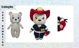 PROJETO NA BORDADEIRA O URSO BOMBEIRO 20x30